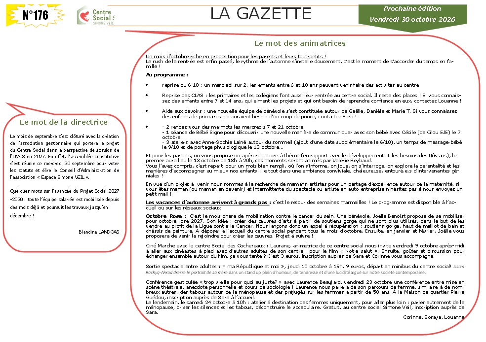 La Gazette du mois